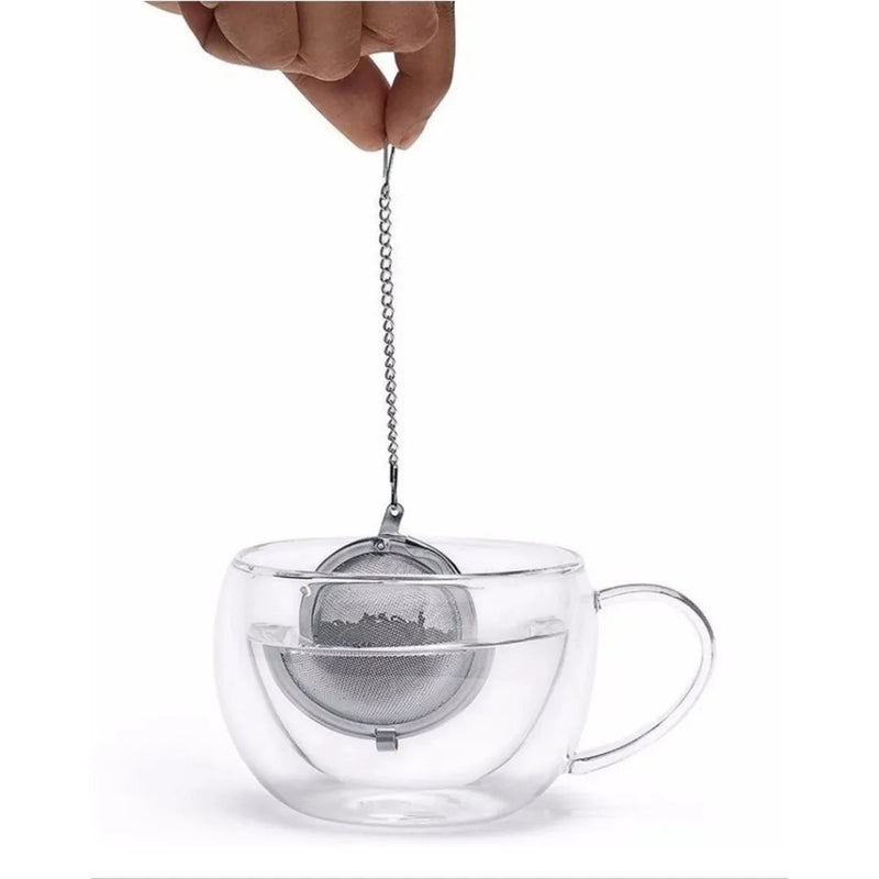 Infusor de Chá Esférico Inox com Corrente 4,5cm Casa Splendida - Casa Farfelle