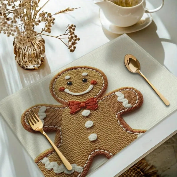 Jogo Americano de Natal Biscoito Artesanal – 4 Peças - Casa Farfelle