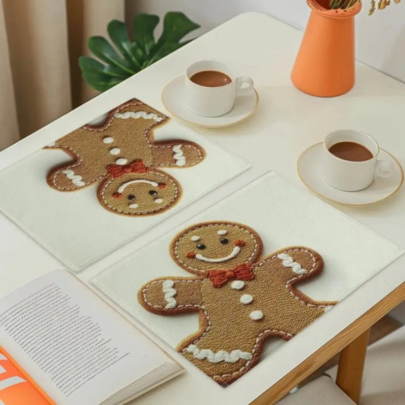 Jogo Americano de Natal Biscoito Artesanal – 4 Peças - Casa Farfelle
