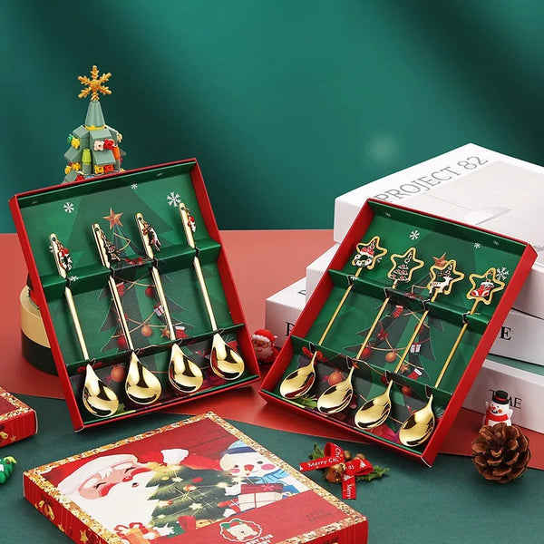 Jogo de Colheres para Sobremesa Decoração de Natal - Casa Farfelle