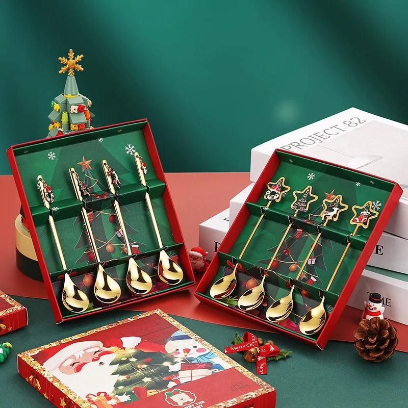 Jogo de Colheres para Sobremesa Decoração de Natal - Casa Farfelle