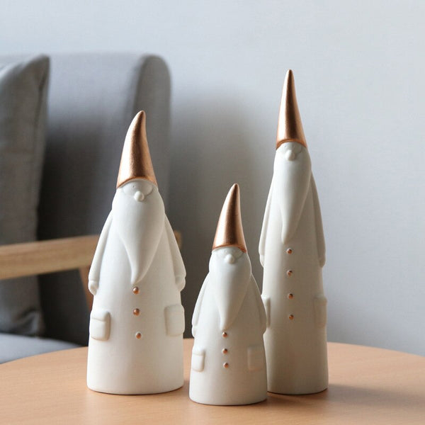 Kit 3 Enfeites de Natal Escandinavo com Pai Noel Decorativo - Casa Farfelle