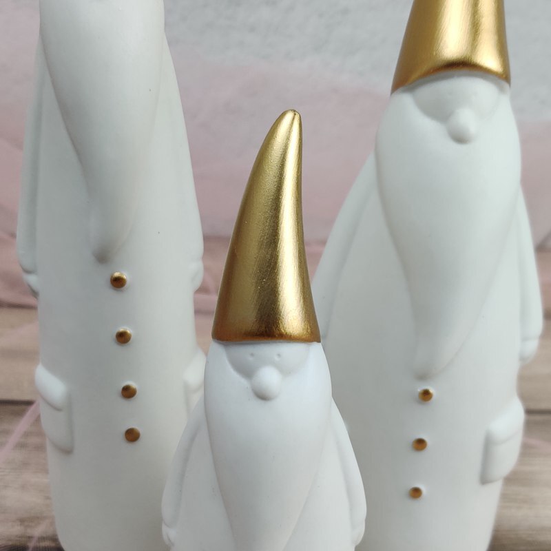 Kit 3 Enfeites de Natal Escandinavo com Pai Noel Decorativo - Casa Farfelle