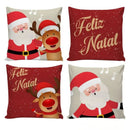 Kit Capas de Almofadas de Natal – 4 Unidades (45x45cm) - Casa Farfelle