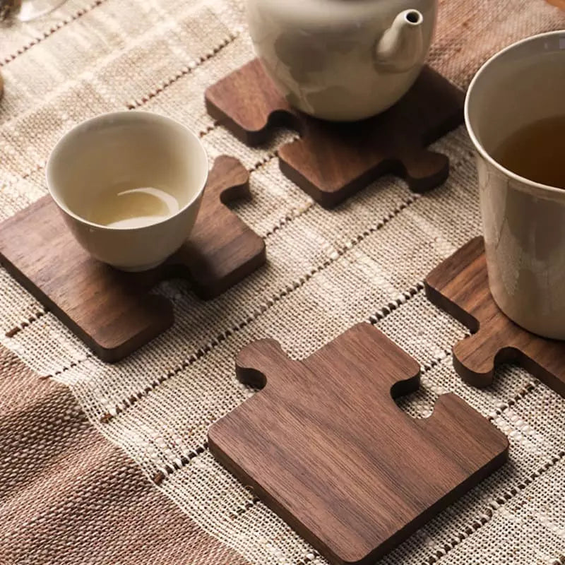 Kit Descanso de Panela e Copos Puzzle - Casa Farfelle