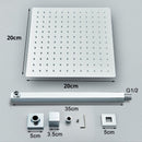 Kit Ducha Chuveiro 20×20cm Inox 304 Com Acabamentos Registros Preto/Cromado Para Chuveiro Banheiro - Casa Farfelle