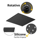 Kit Ducha Chuveiro 20×20cm Inox 304 Com Acabamentos Registros Preto/Cromado Para Chuveiro Banheiro - Casa Farfelle