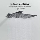 Kit Ducha Chuveiro 20×20cm Inox 304 Com Acabamentos Registros Preto/Cromado Para Chuveiro Banheiro - Casa Farfelle
