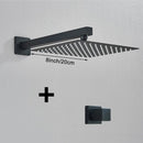 Kit Ducha Chuveiro 20×20cm Inox 304 Com Acabamentos Registros Preto/Cromado Para Chuveiro Banheiro - Casa Farfelle