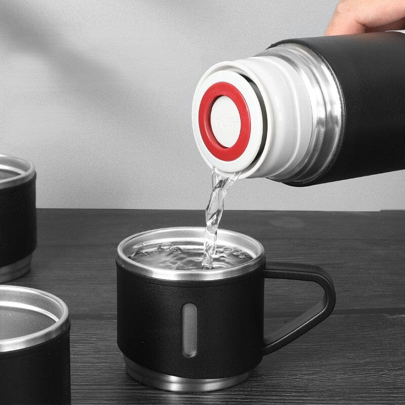 Kit Garrafa Térmica e Xícaras Karaman - Casa Farfelle
