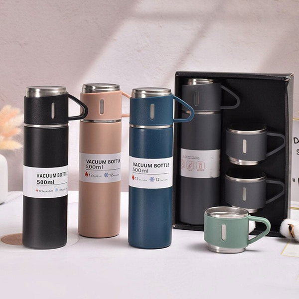 Kit Garrafa Térmica e Xícaras Karaman - Casa Farfelle