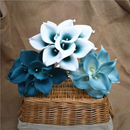 Lírio da Calla Artificial para Decoração 10 Peças Tons Azuis - Casa Farfelle