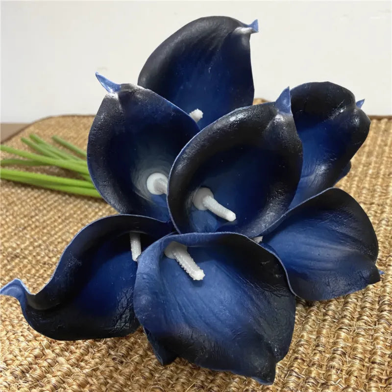 Lírio da Calla Artificial para Decoração 10 Peças Tons Azuis - Casa Farfelle