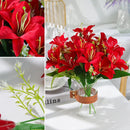 Lírios Artificiais de Seda para Decoração 7 Flores - Casa Farfelle