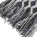 Manta de Malha Acrílica com Borlas Cinza Onda - Casa Farfelle