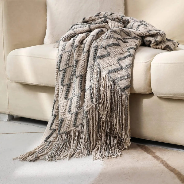 Manta de Malha Jacquard Vintage - Casa Farfelle