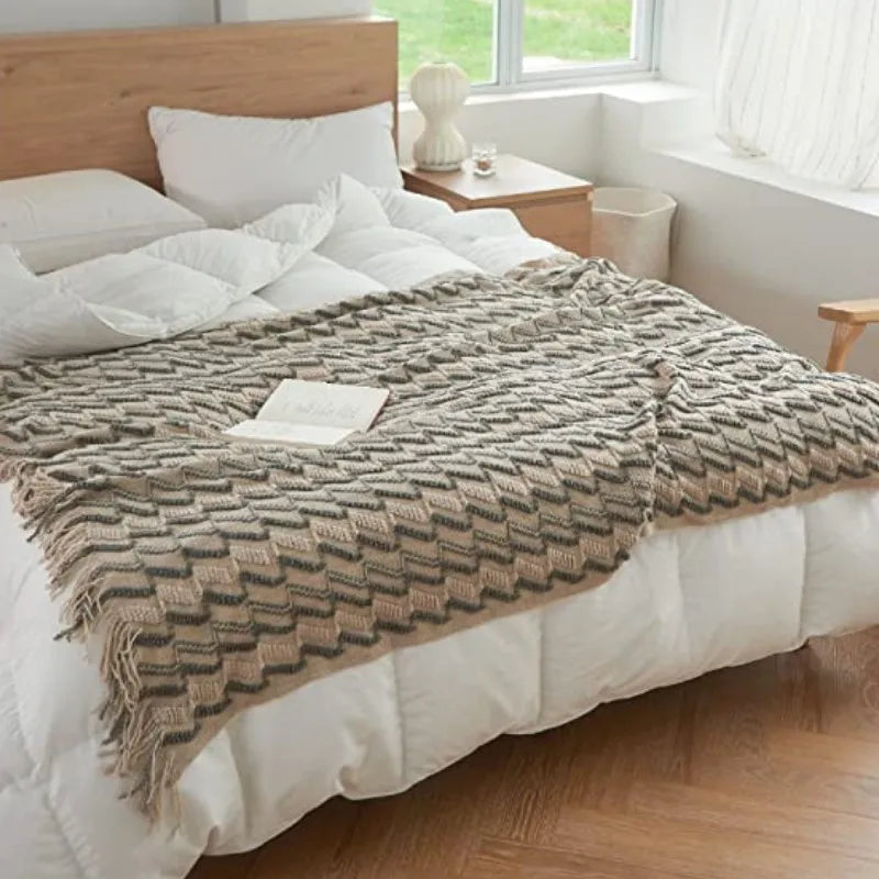 Manta de Malha Jacquard Vintage - Casa Farfelle