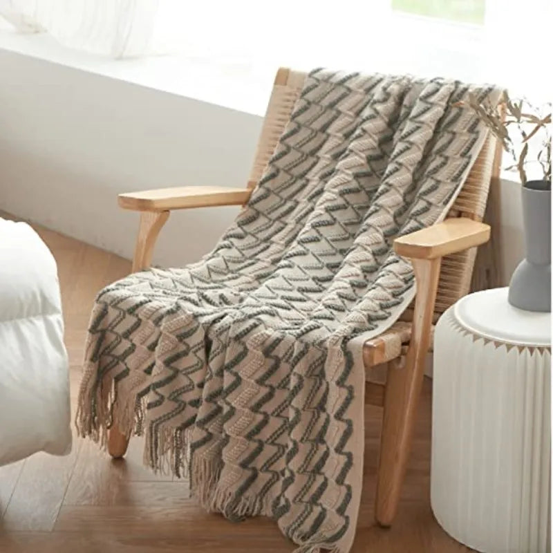 Manta de Malha Jacquard Vintage - Casa Farfelle