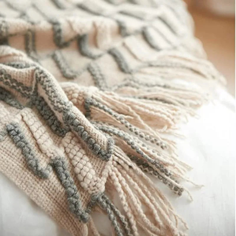Manta de Malha Jacquard Vintage - Casa Farfelle