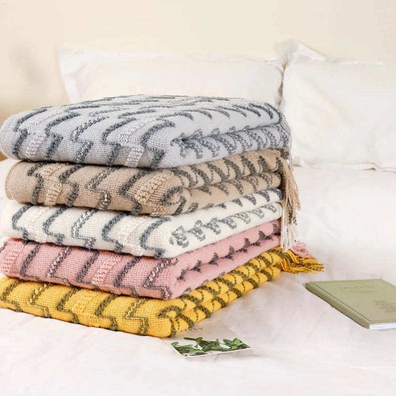 Manta de Malha Jacquard Vintage - Casa Farfelle