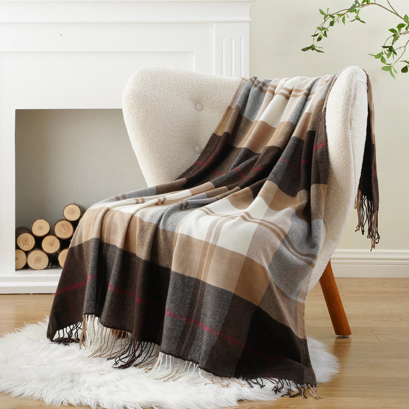 Manta Xadrez Battilo com Borlas - Toque de Elegância - Casa Farfelle