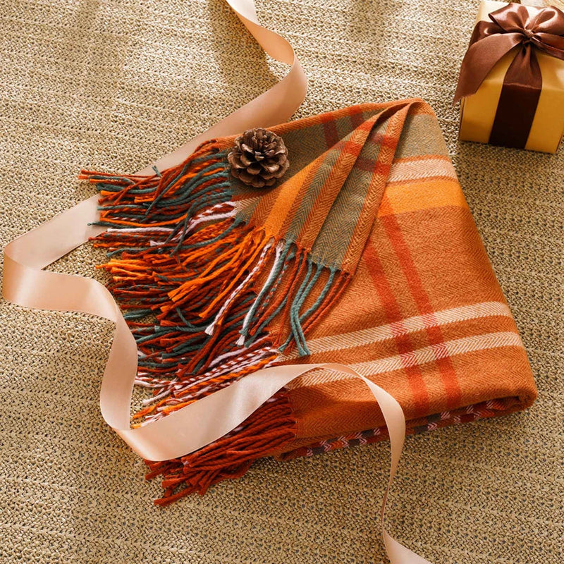 Manta Xadrez Battilo com Borlas - Toque de Elegância - Casa Farfelle