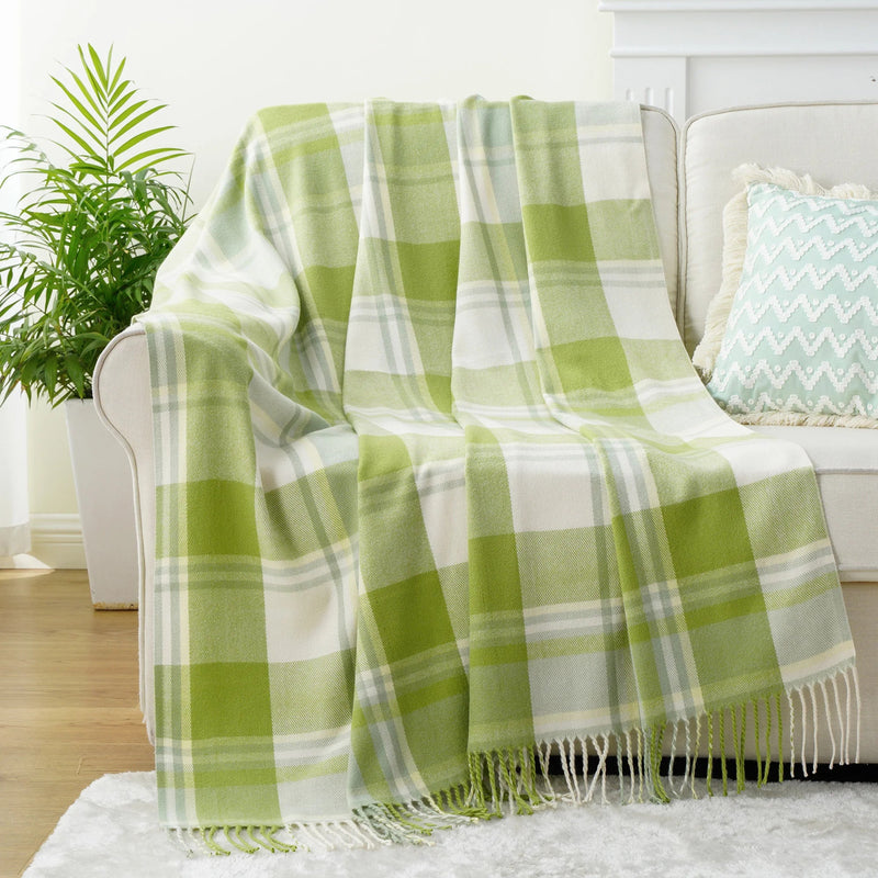 Manta Xadrez Battilo com Borlas - Toque de Elegância - Casa Farfelle