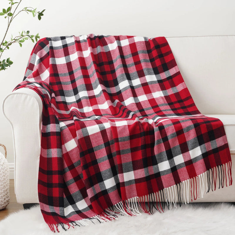 Manta Xadrez Battilo com Borlas - Toque de Elegância - Casa Farfelle