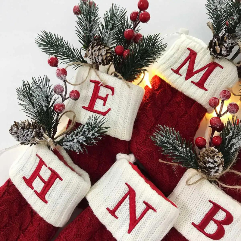 Meias de Natal Letras do Alfabeto - Casa Farfelle
