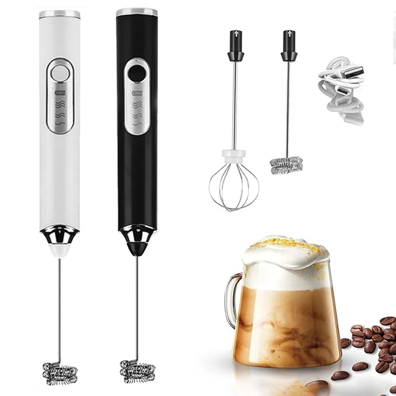 Mini Mixer Elétrico 2 em 1 – Batedor e Misturador para Café, Leite, Ovos e Bebidas - Casa Farfelle