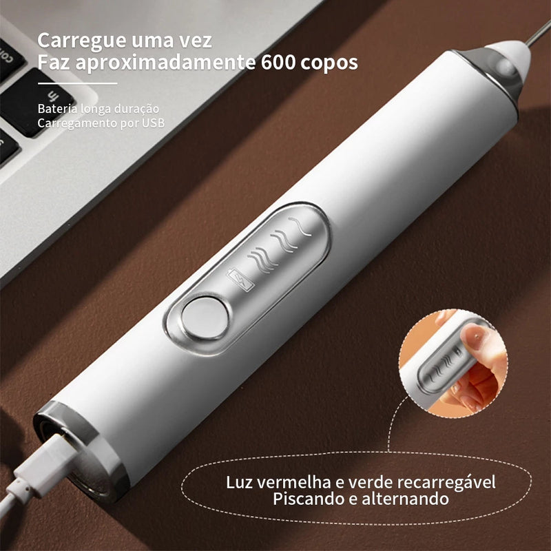 Mini Mixer Elétrico 2 em 1 – Batedor e Misturador para Café, Leite, Ovos e Bebidas - Casa Farfelle