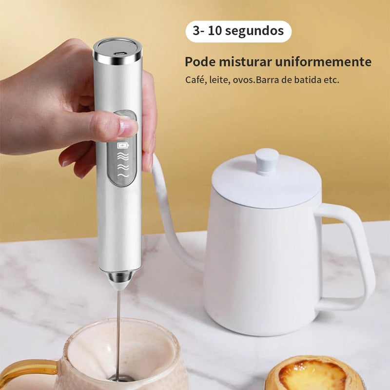 Mini Mixer Elétrico 2 em 1 – Batedor e Misturador para Café, Leite, Ovos e Bebidas - Casa Farfelle