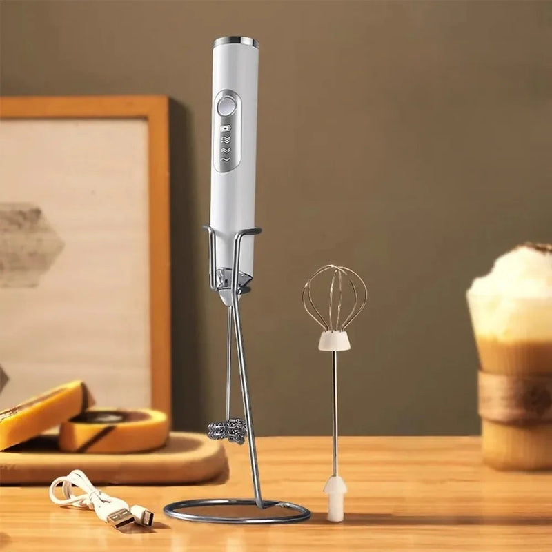 Mini Mixer Elétrico 2 em 1 – Batedor e Misturador para Café, Leite, Ovos e Bebidas - Casa Farfelle