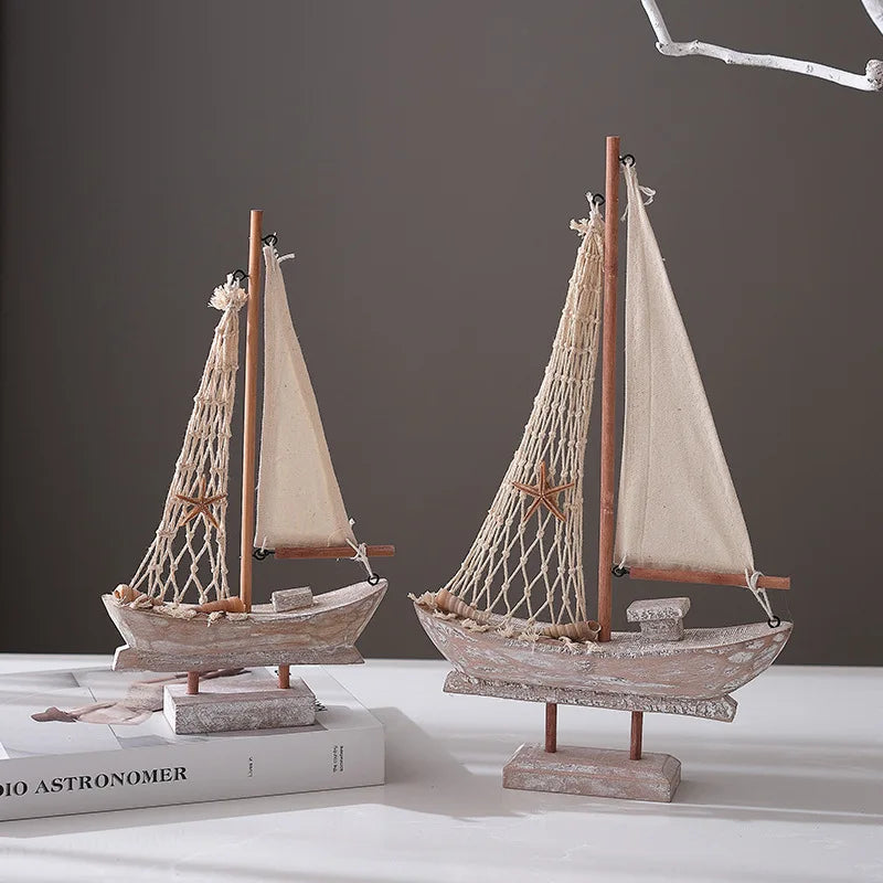 Modelo de Barco à Vela Artesanal Estilo Mediterrâneo - Casa Farfelle