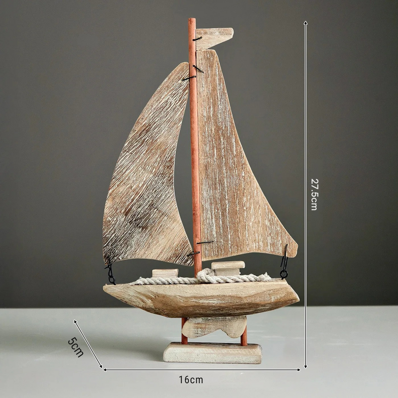 Modelo de Barco à Vela Artesanal Estilo Mediterrâneo - Casa Farfelle