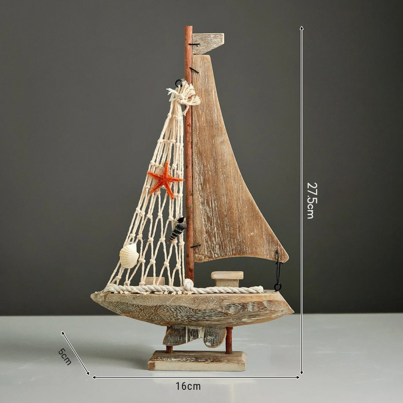 Modelo de Barco à Vela Artesanal Estilo Mediterrâneo - Casa Farfelle
