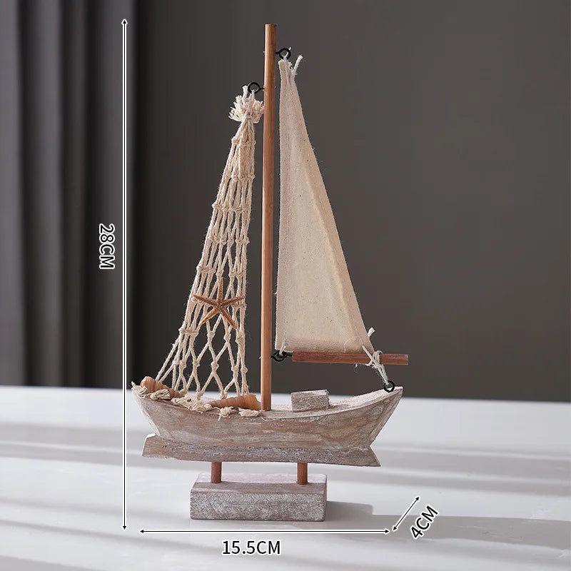 Modelo de Barco à Vela Artesanal Estilo Mediterrâneo - Casa Farfelle