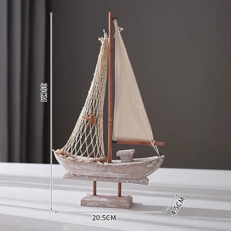 Modelo de Barco à Vela Artesanal Estilo Mediterrâneo - Casa Farfelle