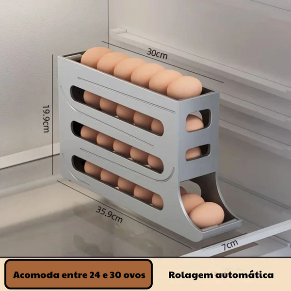 Organizador de Ovos Automático com 4 Camadas Deslizantes - Casa Farfelle