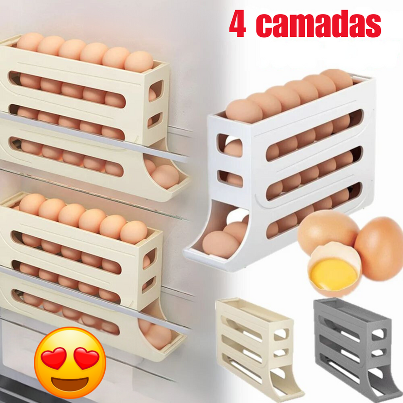Organizador de Ovos Automático com 4 Camadas Deslizantes - Casa Farfelle
