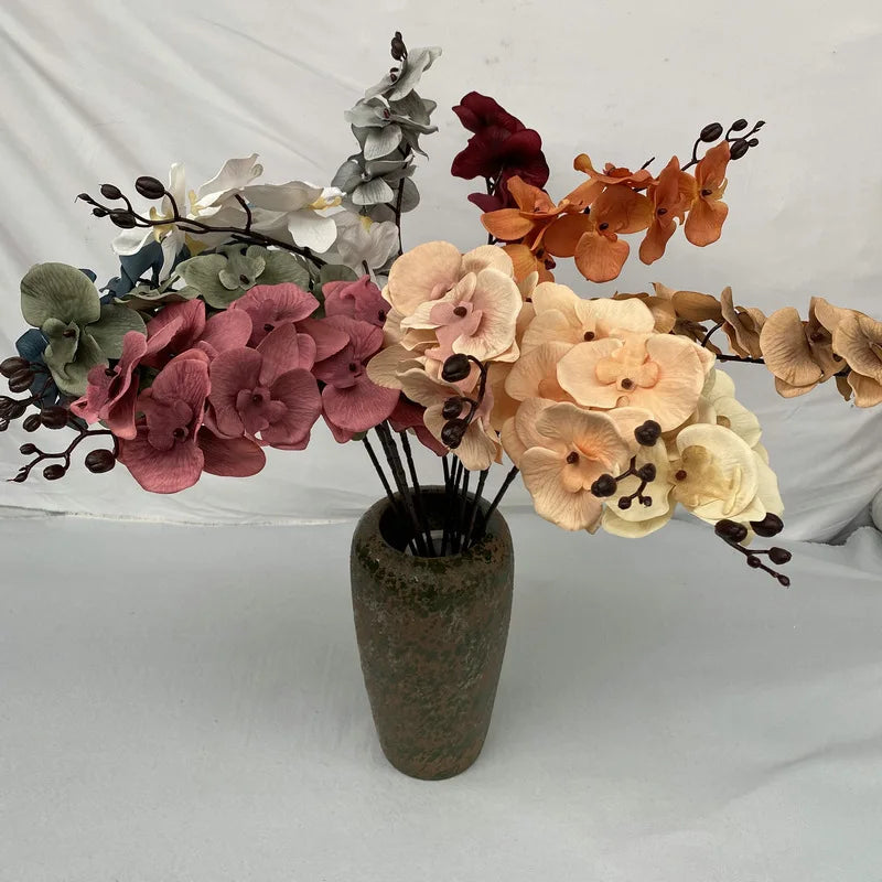 Orquídea Borboleta Artificial para Decoração Cores Sóbrias - Casa Farfelle
