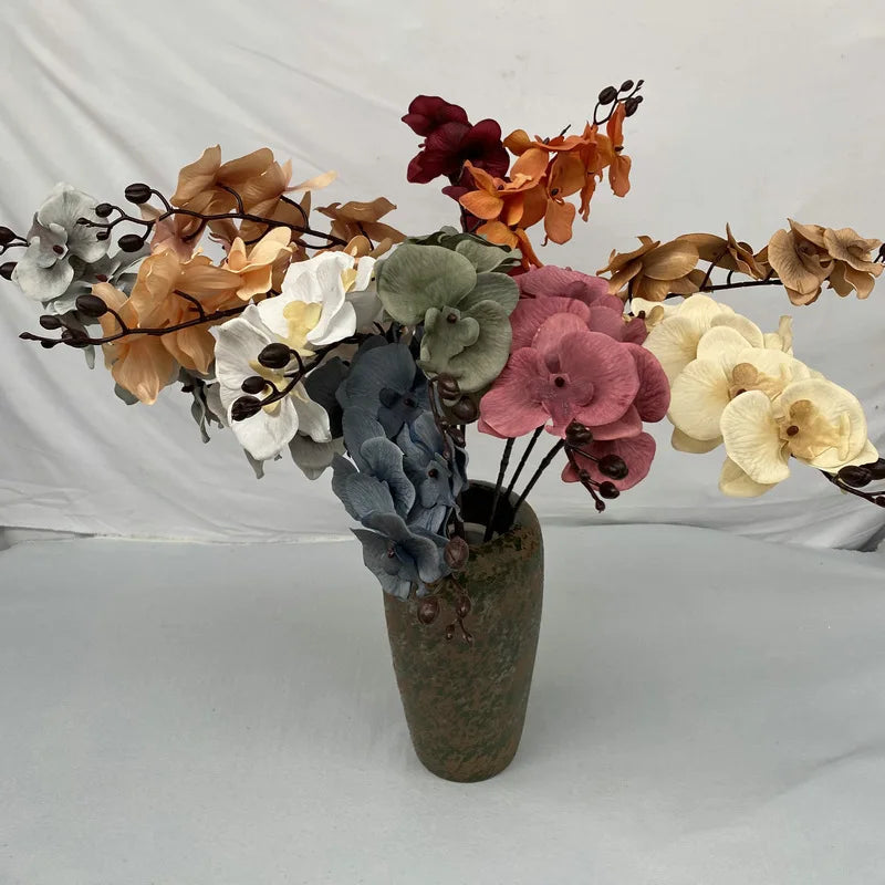 Orquídea Borboleta Artificial para Decoração Cores Sóbrias - Casa Farfelle