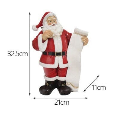 Papai Noel em Resina Decorativa Natalina Modelo Selected - Casa Farfelle