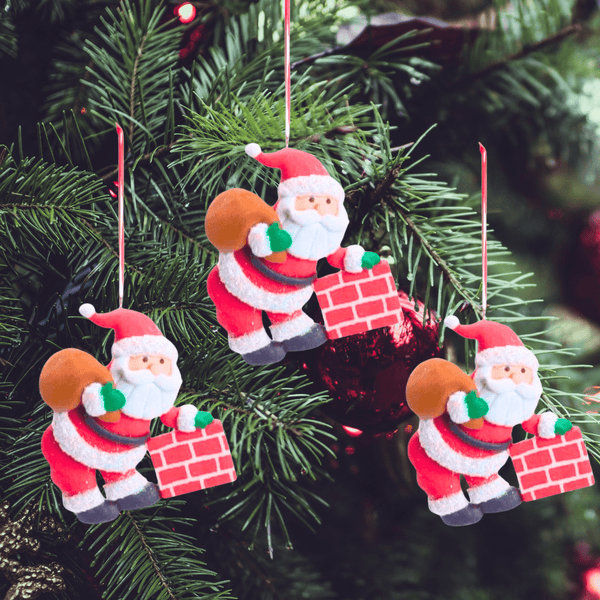 Papai Noel Enfeite para Árvore Premium 6pcs - Casa Farfelle