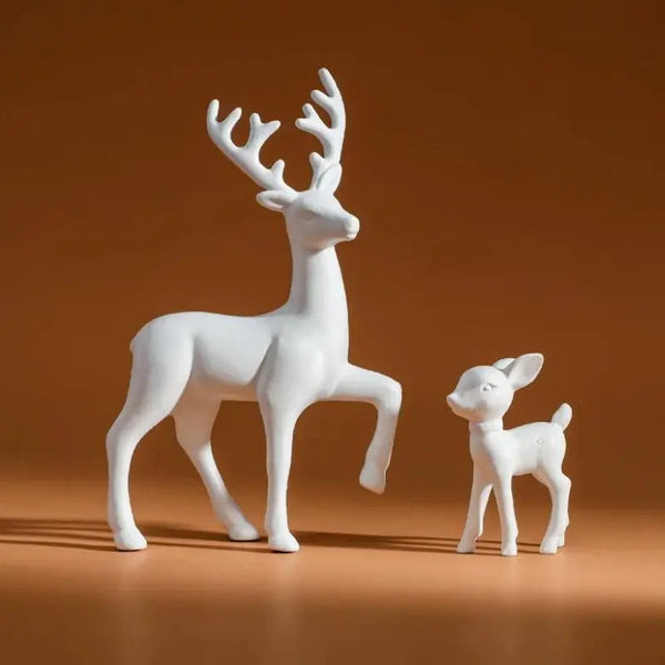 Par de Esculturas Rena de Natal em Resina - Casa Farfelle