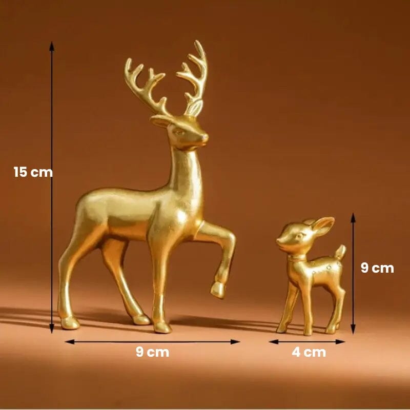 Par de Esculturas Rena de Natal em Resina - Casa Farfelle