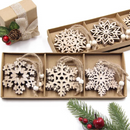 Pingentes De Natal em Madeira 12 unidades - Casa Farfelle