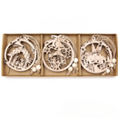 Pingentes De Natal em Madeira 12 unidades - Casa Farfelle