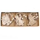 Pingentes De Natal em Madeira 12 unidades - Casa Farfelle