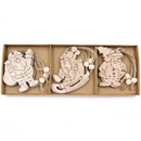 Pingentes De Natal em Madeira 12 unidades - Casa Farfelle